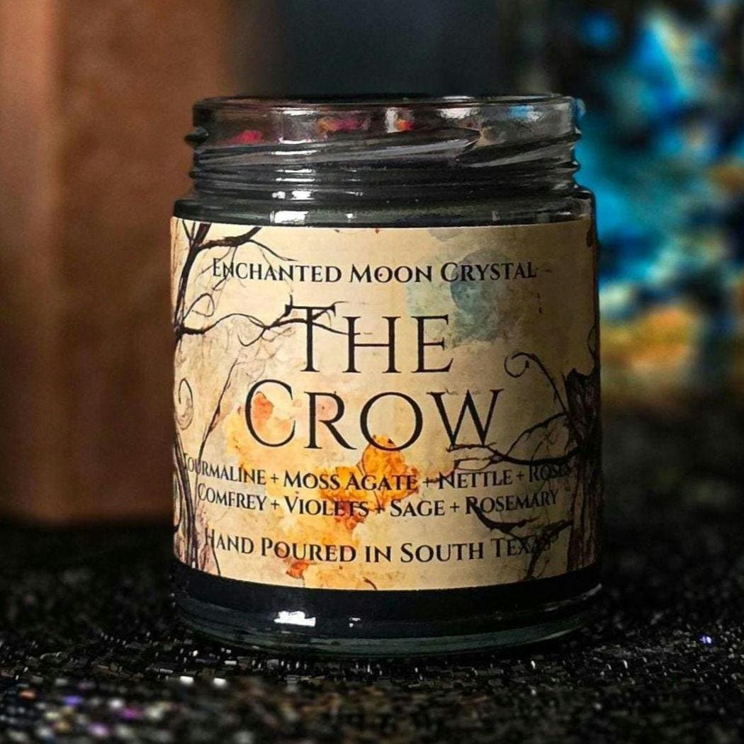 The Crow Candle, Remove Creative Blocks, Muse, Witchcraft, Psychic Ability, Occult, Spiritual Wisdom, Protection, Ancestors, Esoteric