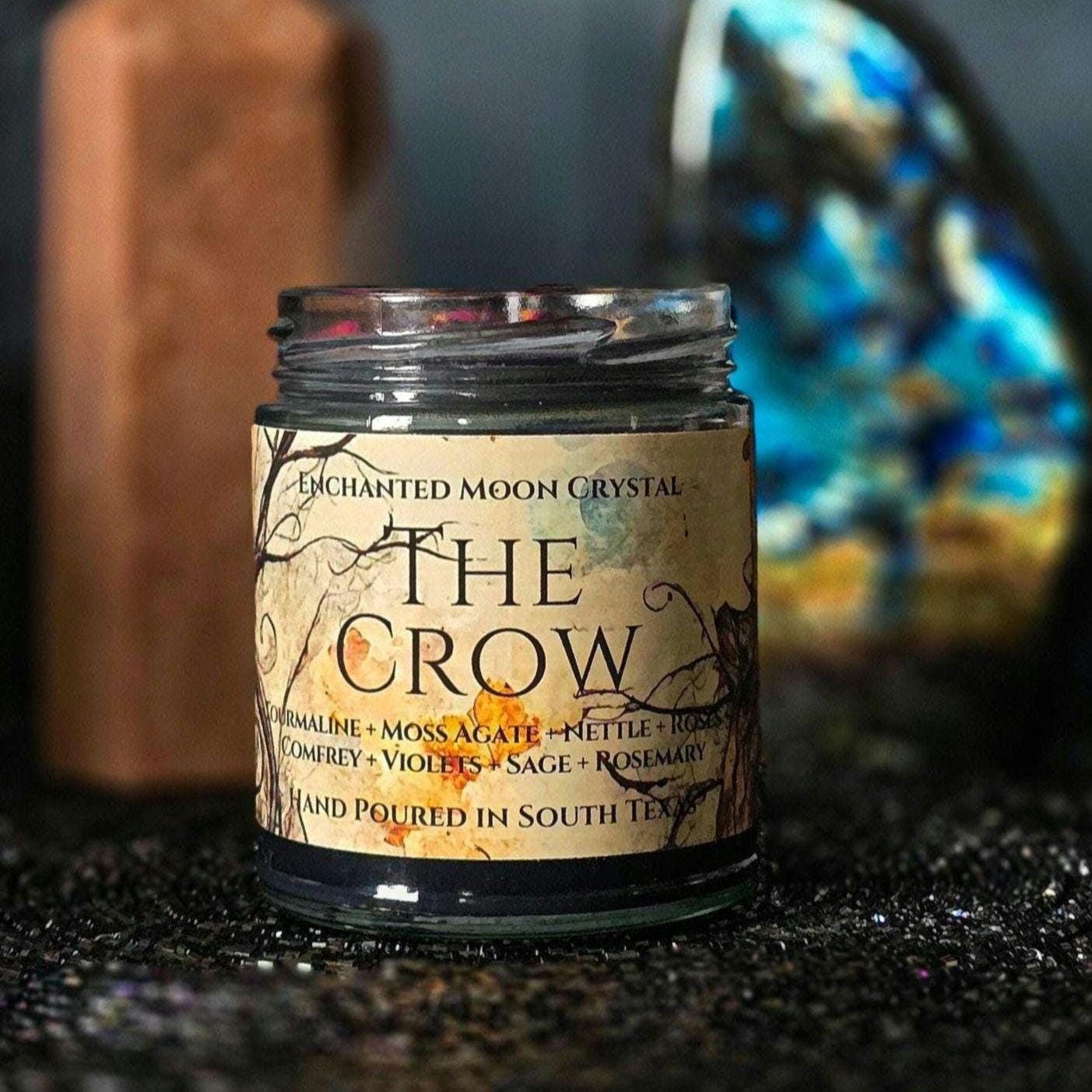 The Crow Candle, Remove Creative Blocks, Muse, Witchcraft, Psychic Ability, Occult, Spiritual Wisdom, Protection, Ancestors, Esoteric