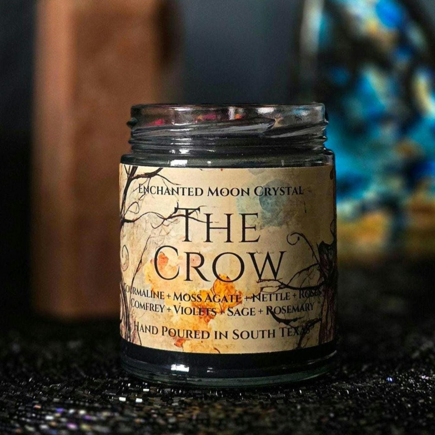 The Crow Candle, Remove Creative Blocks, Muse, Witchcraft, Psychic Ability, Occult, Spiritual Wisdom, Protection, Ancestors, Esoteric
