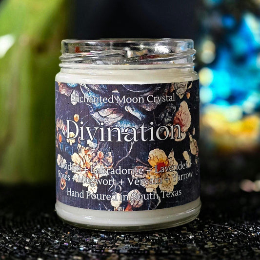 Divination Candle, Crown Chakra, Third Eye, Psychic Readings, Tarot Candle, Clairvoyance, Clear Messages, Higher Self, Seer, Candle Magic