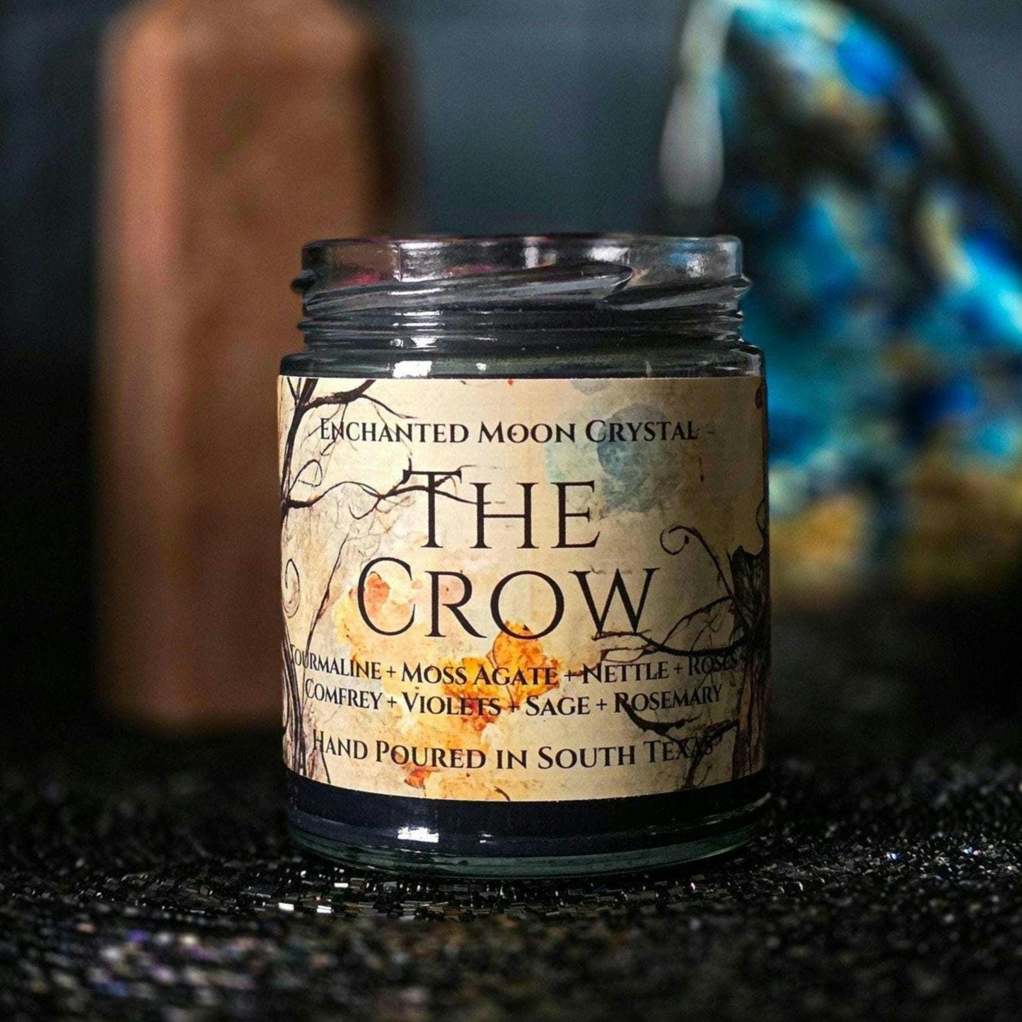 The Crow Candle, Remove Creative Blocks, Muse, Witchcraft, Psychic Ability, Occult, Spiritual Wisdom, Protection, Ancestors, Esoteric
