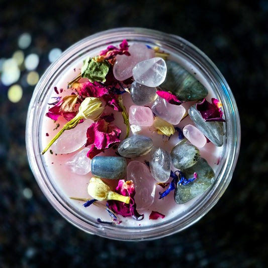 New Beginnings Intention Candle, Energy Cleanse, Higher Self, Crystal Candle, Self Love, Heart Centered, Spiritual Growth, Fresh Start