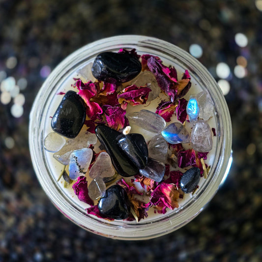 Evil Eye Candle, Spiritual Protection, Energy Cleanse, Banishing Spell, Healing Crystals, Remove Negative Energy, Block Spiritual Attacks