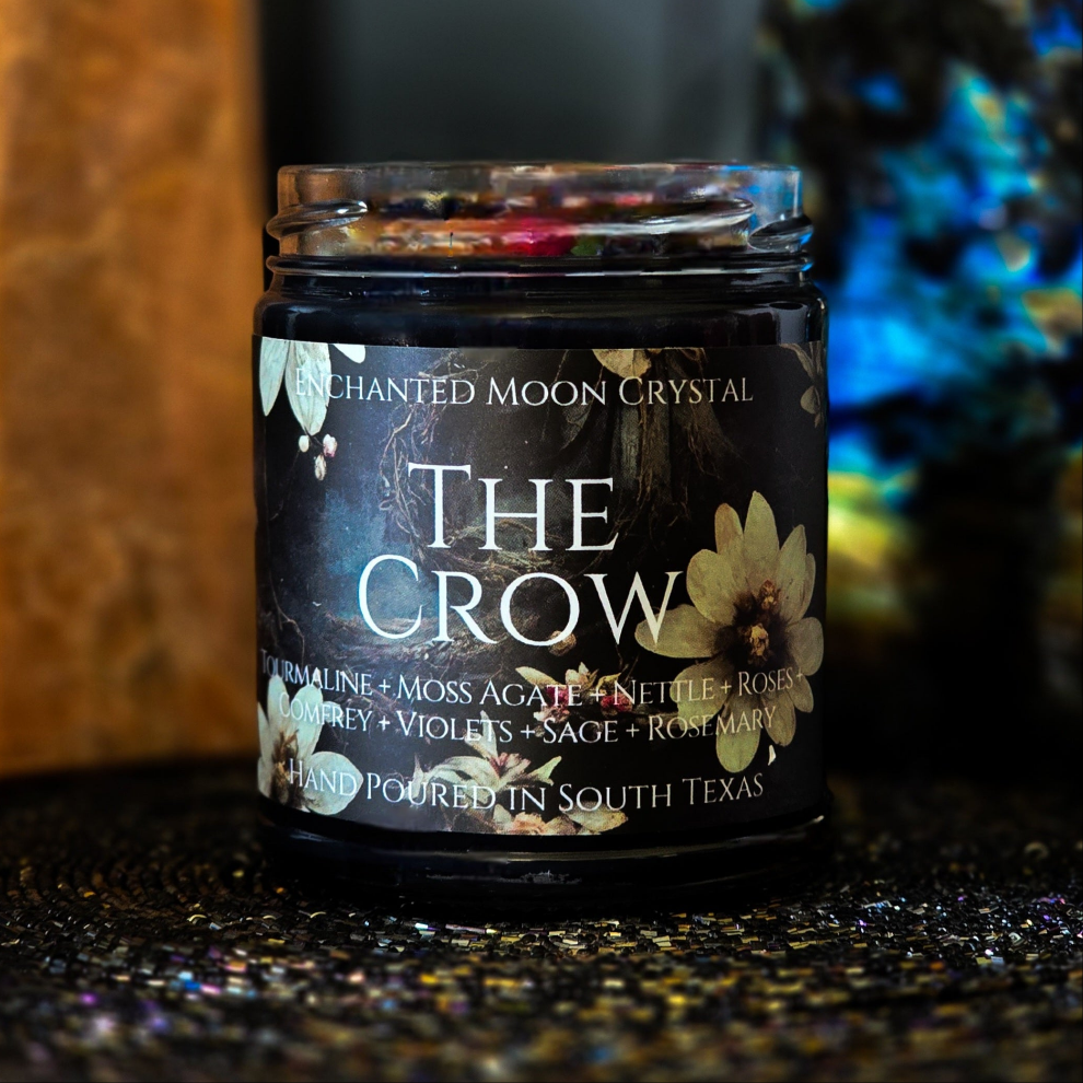 The Crow Candle, Remove Creative Blocks, Muse, Witchcraft, Psychic Ability, Occult, Spiritual Wisdom, Protection, Ancestors, Esoteric
