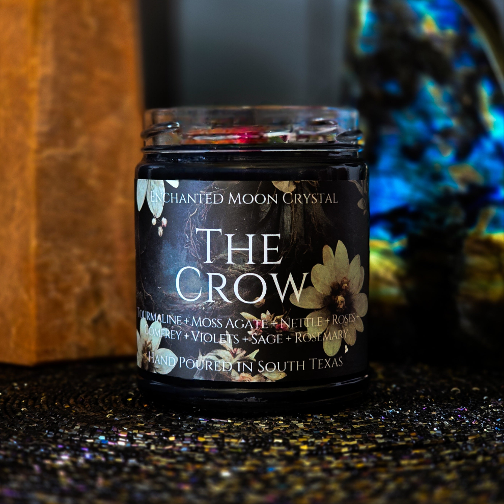 The Crow Candle, Remove Creative Blocks, Muse, Witchcraft, Psychic Ability, Occult, Spiritual Wisdom, Protection, Ancestors, Esoteric