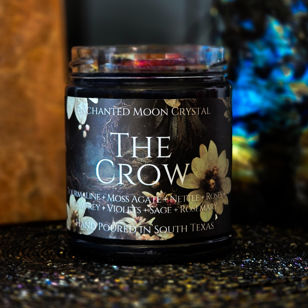 The Crow Candle, Remove Creative Blocks, Muse, Witchcraft, Psychic Ability, Occult, Spiritual Wisdom, Protection, Ancestors, Esoteric