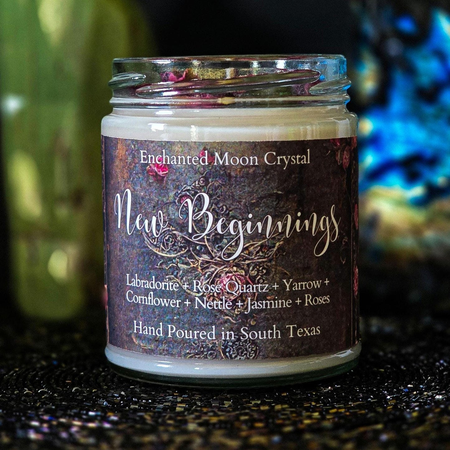 New Beginnings Intention Candle, Energy Cleanse, Higher Self, Crystal Candle, Self Love, Heart Centered, Spiritual Growth, Fresh Start
