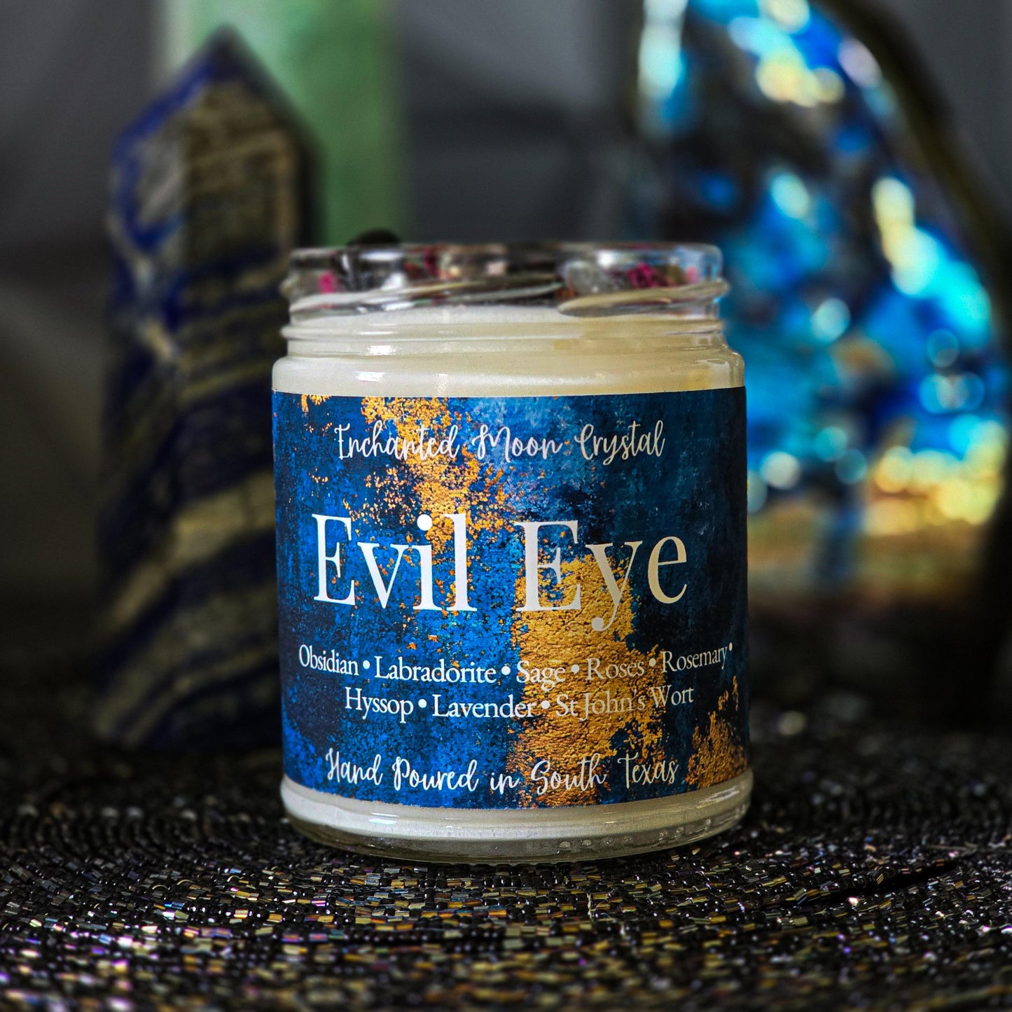 Evil Eye Candle, Spiritual Protection, Energy Cleanse, Banishing Spell, Healing Crystals, Remove Negative Energy, Block Spiritual Attacks