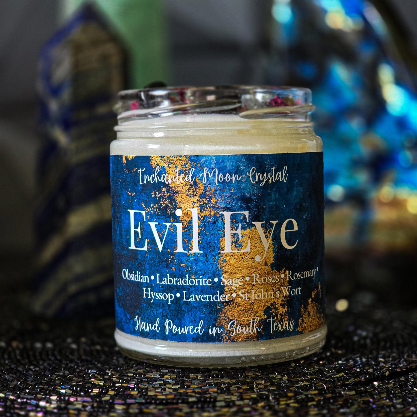 Evil Eye Candle, Spiritual Protection, Energy Cleanse, Banishing Spell, Healing Crystals, Remove Negative Energy, Block Spiritual Attacks