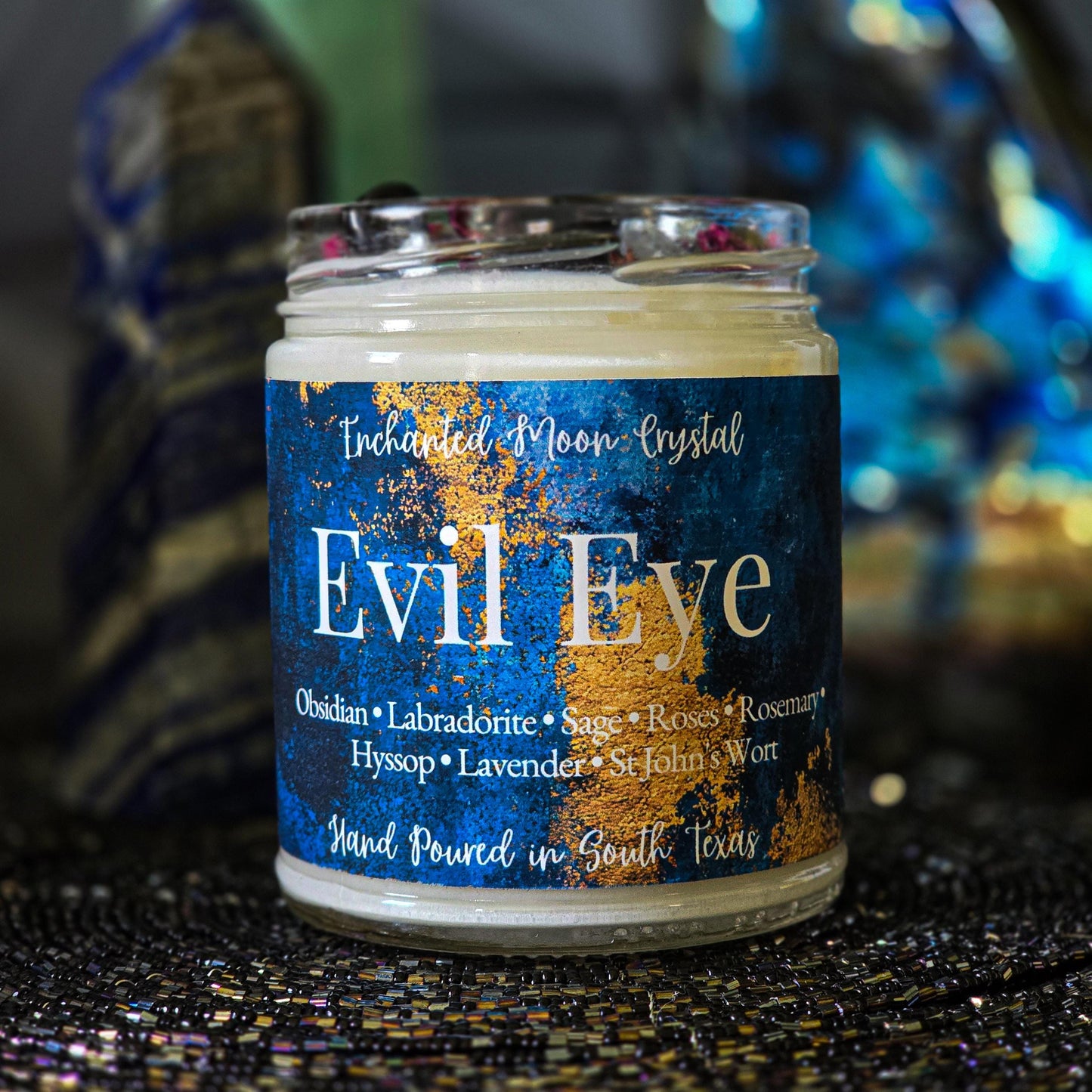 Evil Eye Candle, Spiritual Protection, Energy Cleanse, Banishing Spell, Healing Crystals, Remove Negative Energy, Block Spiritual Attacks