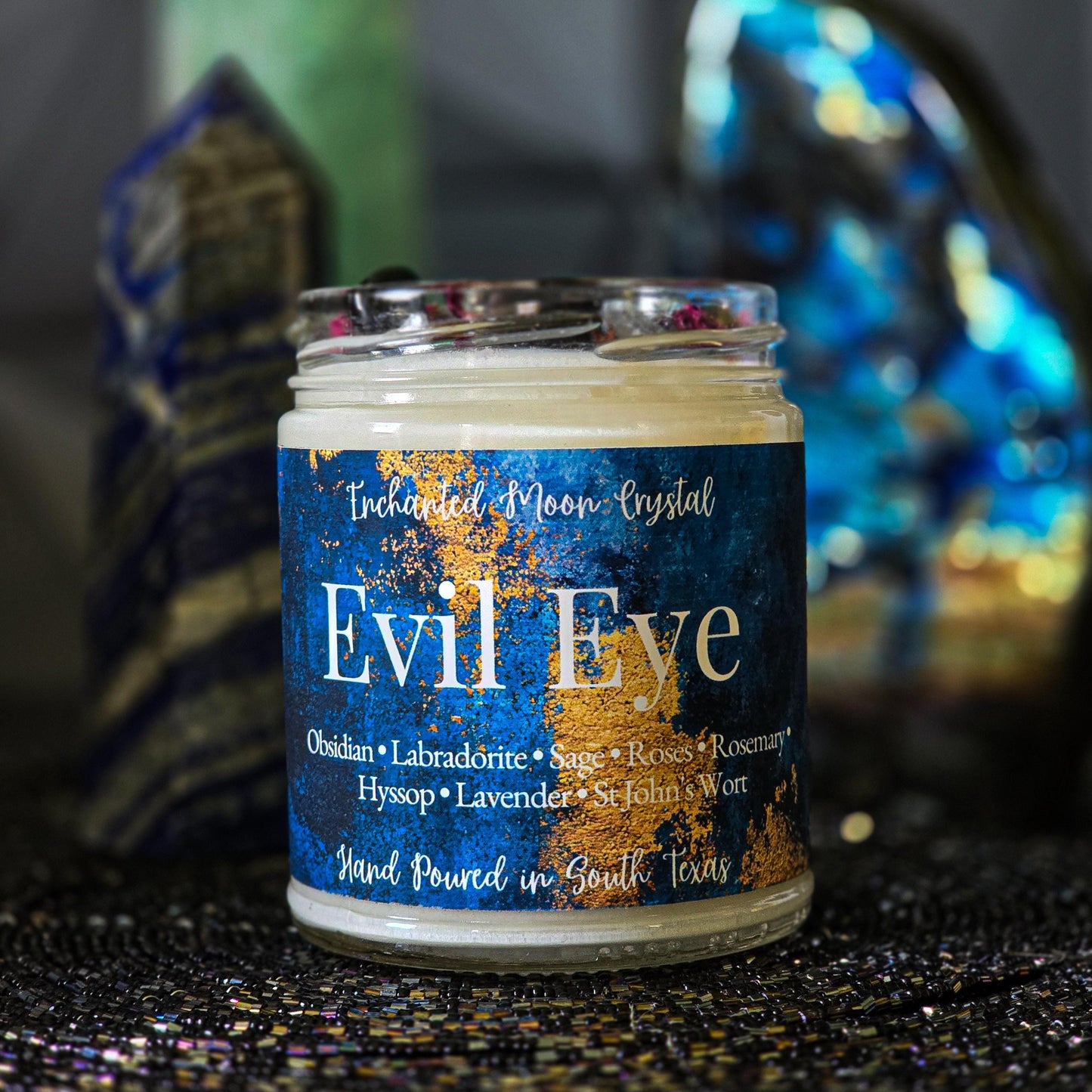 Evil Eye Candle, Spiritual Protection, Energy Cleanse, Banishing Spell, Healing Crystals, Remove Negative Energy, Block Spiritual Attacks