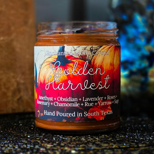 Golden Harvest Candle, Autumn Ritual, Fall Altar Decor, Witchcraft Supplies, Harvest Spice, Autumn Vibes