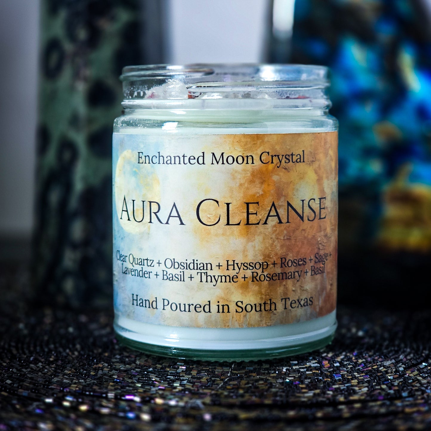 Aura Cleanse Candle, Spiritual Candles, Heart Centered, Handmade Gift, Heart Chakra, Clear Attachments, Remove Blocks, Aura Repair, Clarity