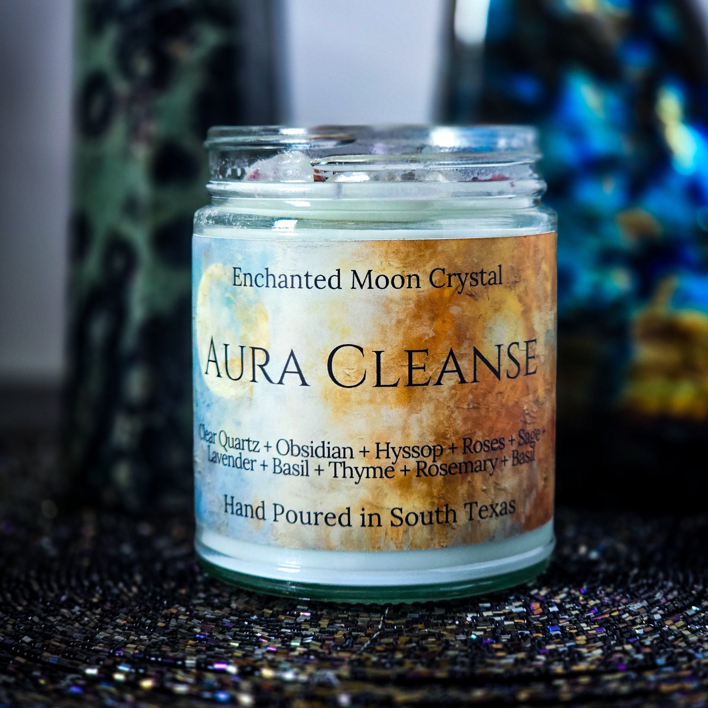 Aura Cleanse Candle, Spiritual Candles, Heart Centered, Handmade Gift, Heart Chakra, Clear Attachments, Remove Blocks, Aura Repair, Clarity