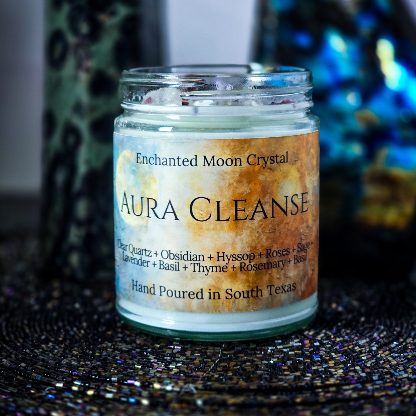 Aura Cleanse Candle, Spiritual Candles, Heart Centered, Handmade Gift, Heart Chakra, Clear Attachments, Remove Blocks, Aura Repair, Clarity