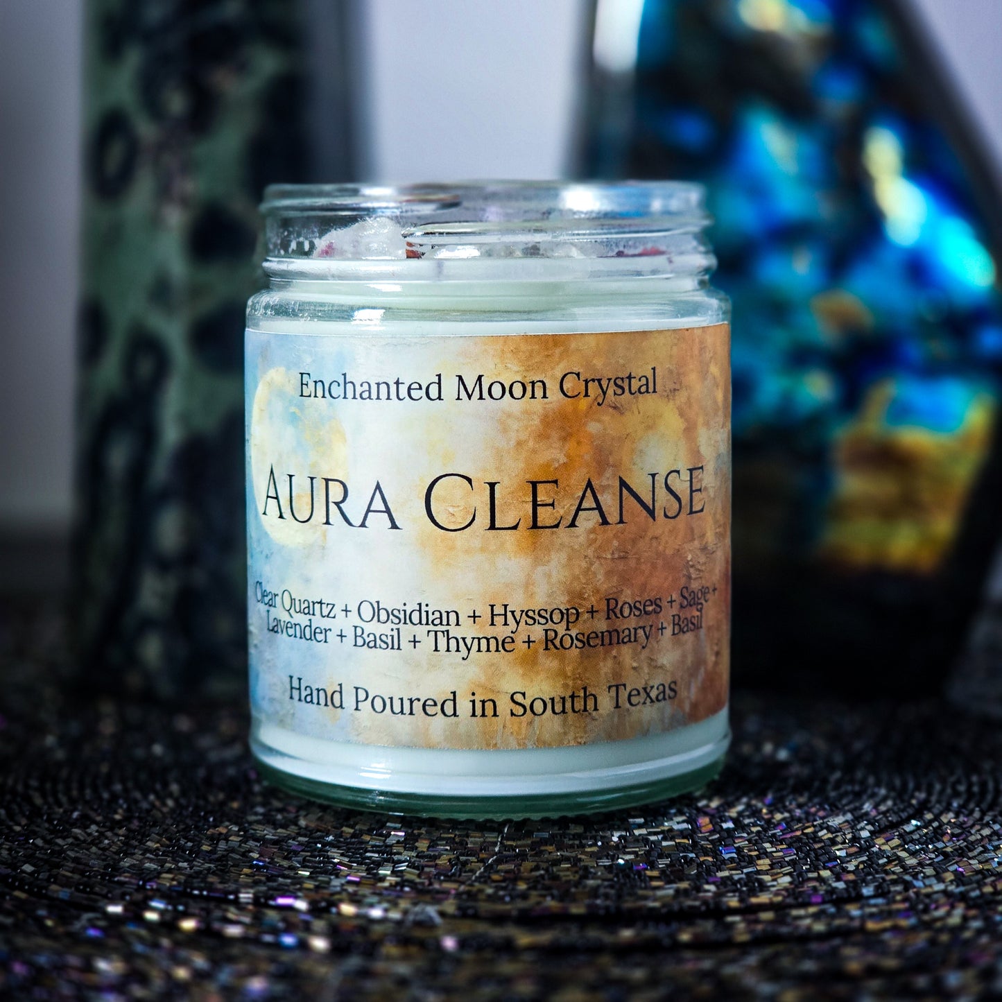 Aura Cleanse Candle, Spiritual Candles, Heart Centered, Handmade Gift, Heart Chakra, Clear Attachments, Remove Blocks, Aura Repair, Clarity