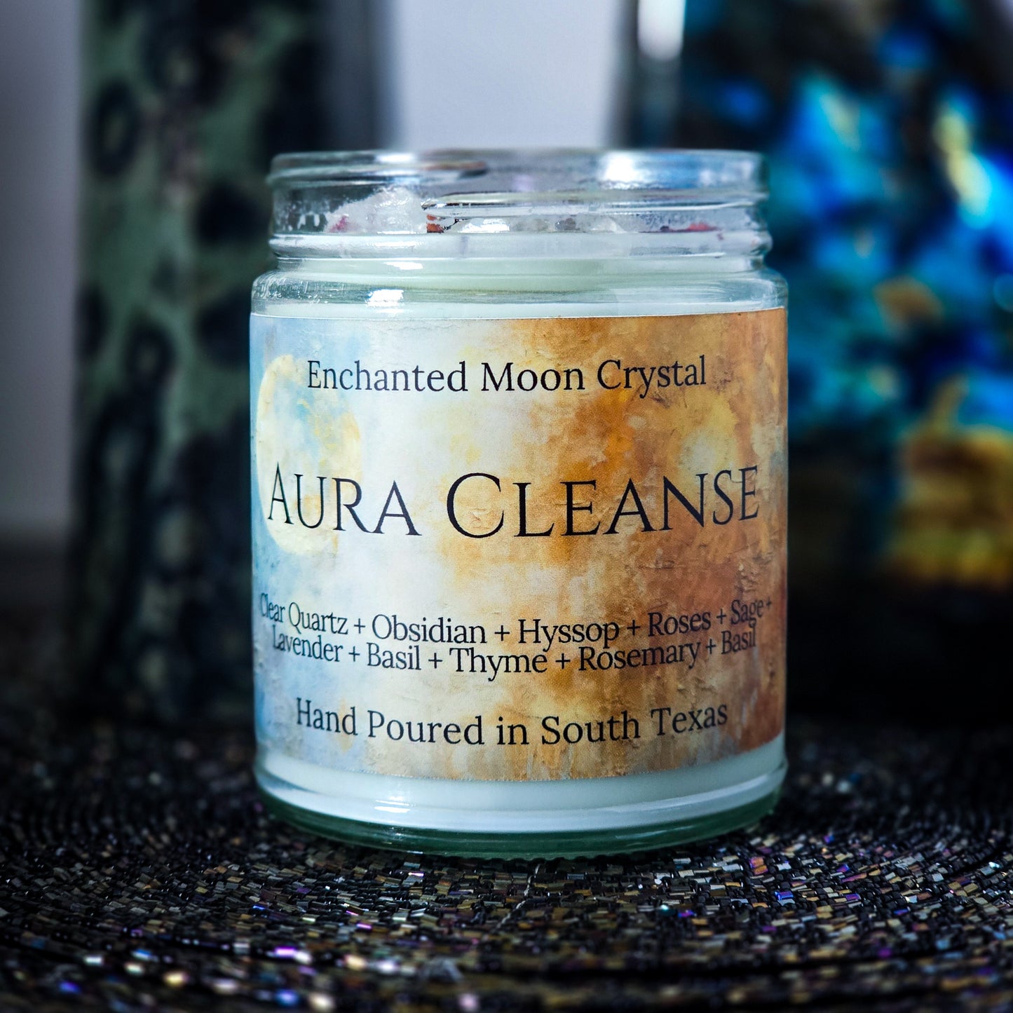 Aura Cleanse Candle, Spiritual Candles, Heart Centered, Handmade Gift, Heart Chakra, Clear Attachments, Remove Blocks, Aura Repair, Clarity